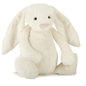 A jellycat bashful bunny, cream colored, size: really big.  it is approximately 4 feet tall.